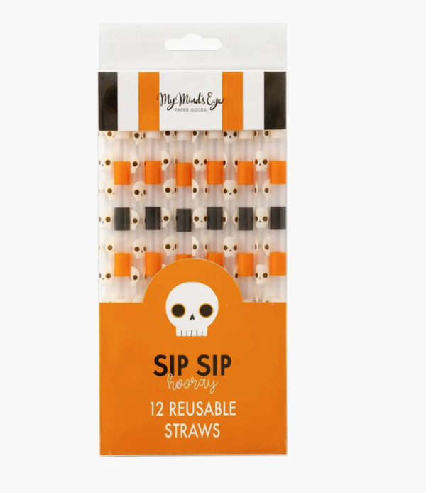 skulls reusable straws